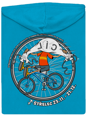 Cyklistický horoskop: Střelec dámská mikina na zip Blue Atol