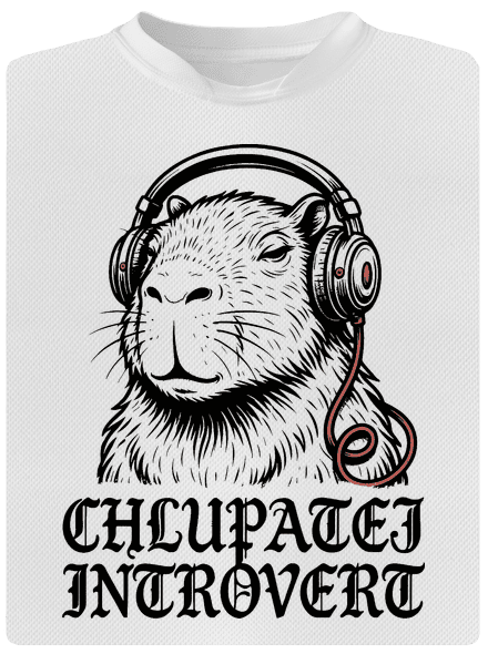 Chlupatej introvert pánské sportovní tričko White