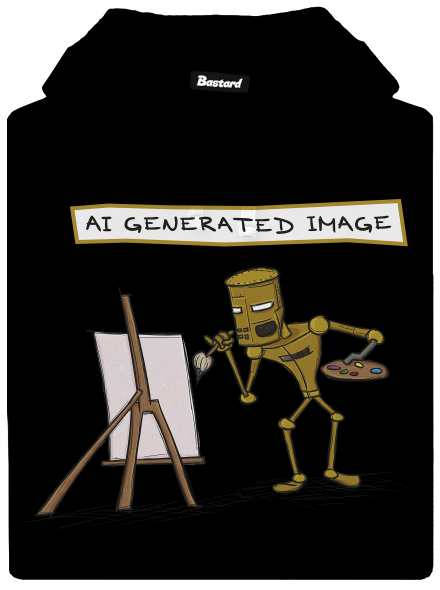 AI generated image dámská mikina klokanka Black