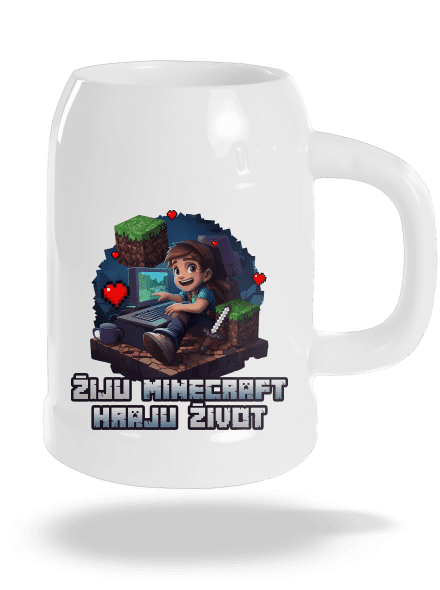 Žiju Minecraft půllitr White