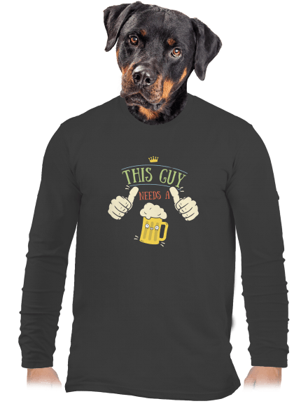 Tenhle týpek potřebuje pivo pánské dlouhý rukáv Dark Grey