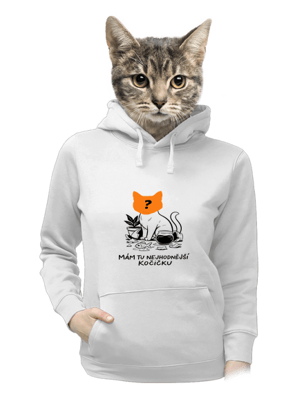 Mám nejhodnější kočičku dámská mikina klokanka White