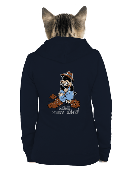 Krtek zahradník dámská mikina na zip Navy Mal