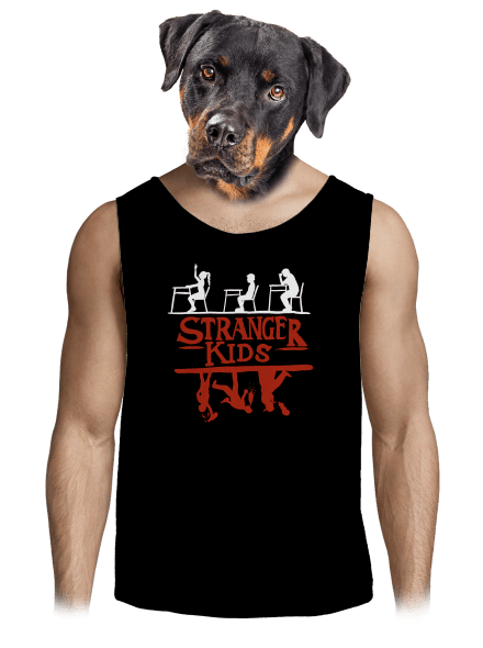 Školní potisk Stranger kids pánské tílko Black