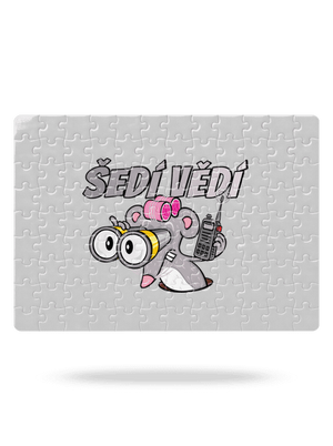 Šedí vědí - myš puzzle White