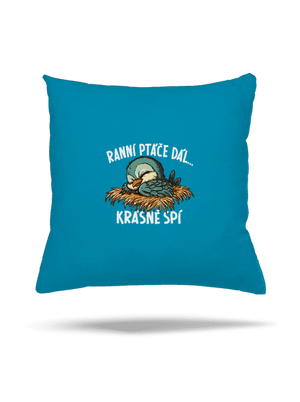 Ranní ptáče spí polštář Blue Turquoise