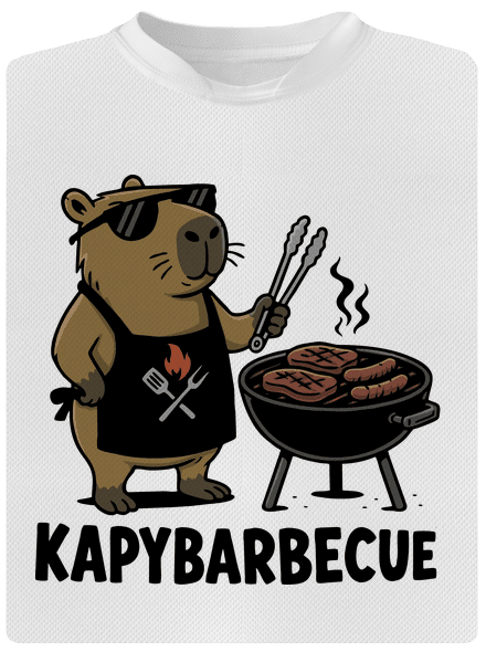 Kapybarbecue pánské sportovní tričko White
