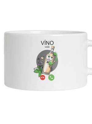 Bílé víno volá hrnek makronka White