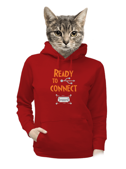 USB připojení dámská mikina klokanka Red Mal