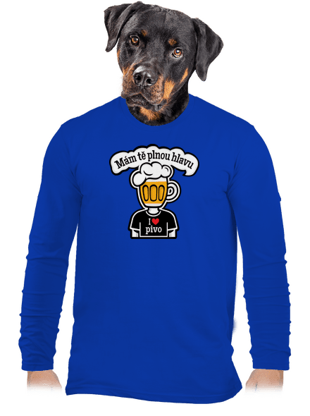 Mám tě plnou hlavu pánské dlouhý rukáv Royal Blue