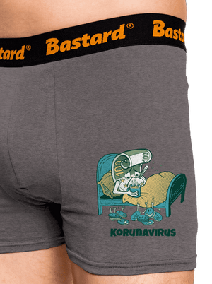 Korunavirus v posteli boxerky Gray Melange