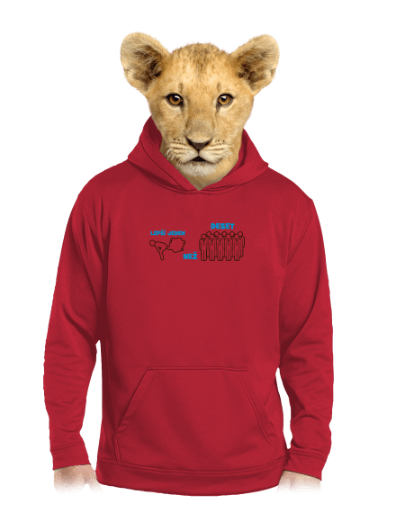 Jeden prd dětská mikina klokanka Fire Red