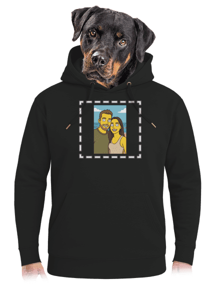 Simpsonovi z vlastní fotky unisex mikina premium Dark Black