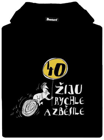 Žiju rychle a zběsile pánská mikina klokanka Black