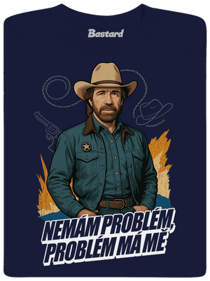 B19: Chuck Norris z Walker, Texas Ranger pánské tričko Navy
