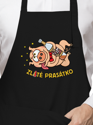 Zlité prasátko zástěra Black