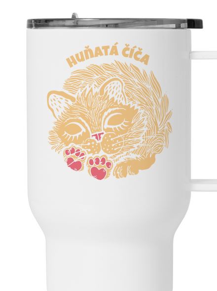 Huňatá číča termohrnek White