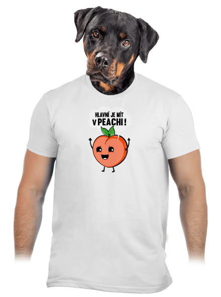V peachi pánské tričko White