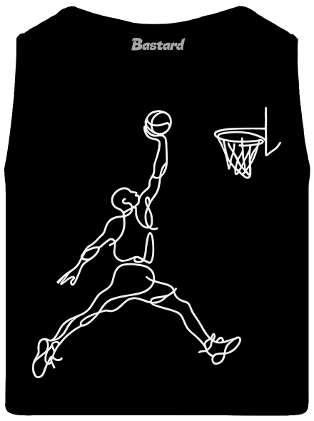 One line slam dunk pánské tílko Black