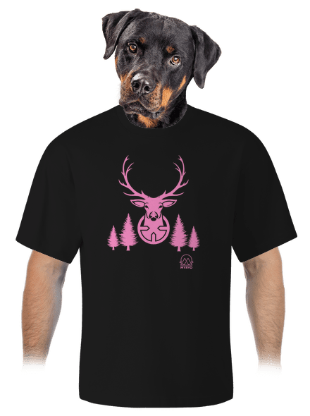 Jelen růžový unisex tričko oversized Black