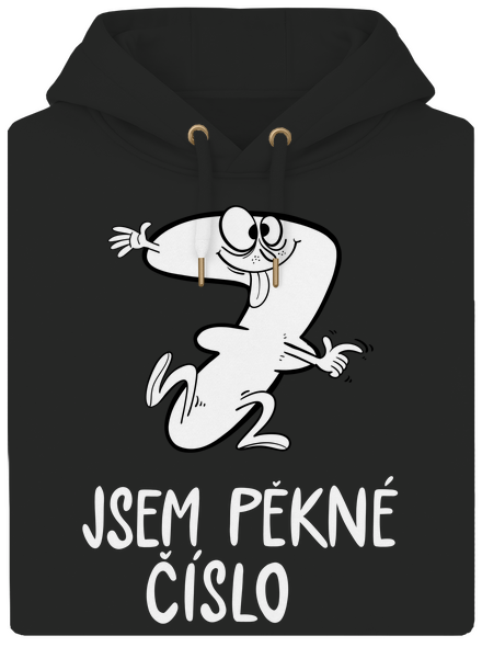 Jsem pěkné číslo unisex mikina premium Dark Black