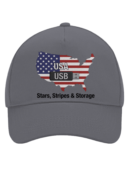 USA a USB kšiltovka baseballka Graphite grey
