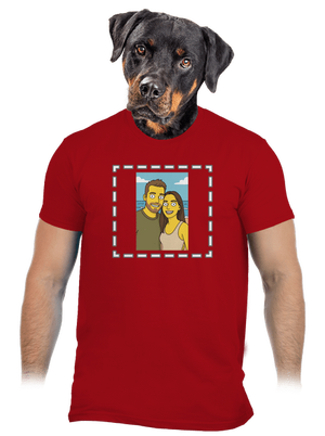 Simpsonovi z vlastní fotky pánské tričko Red