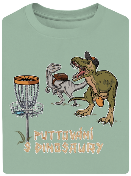 Puttování s dinosaury unisex tričko oversized Sage