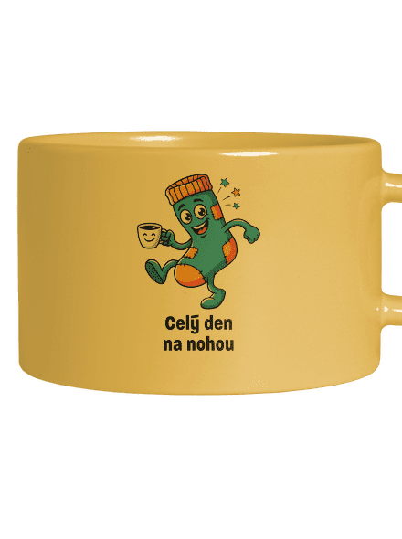 Na nohou hrnek makronka Yellow Macaron