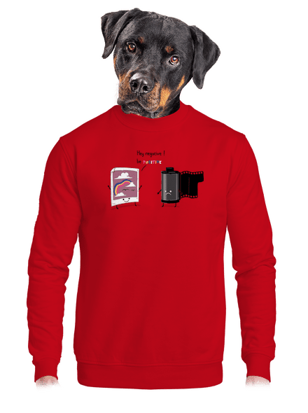 Buď pozitivní unisex mikina bez kapuce Red