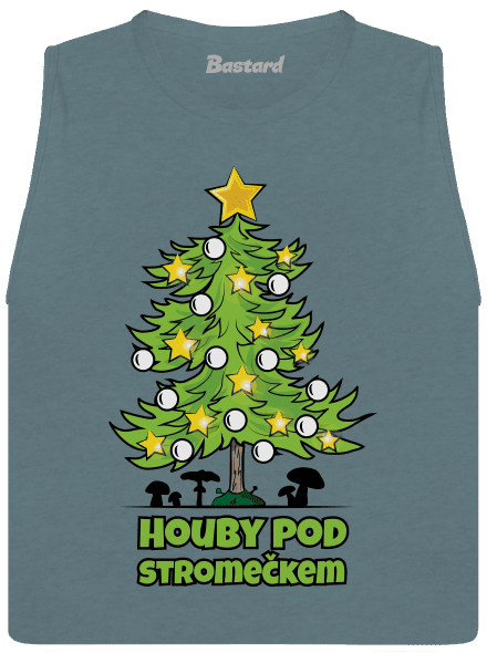 Houby pod stromečkem dámské tílko volné Heather Deep Teal