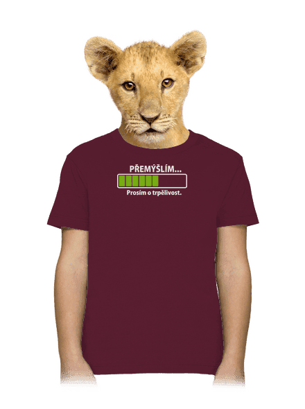 Přemýšlím dětské tričko Burgundy