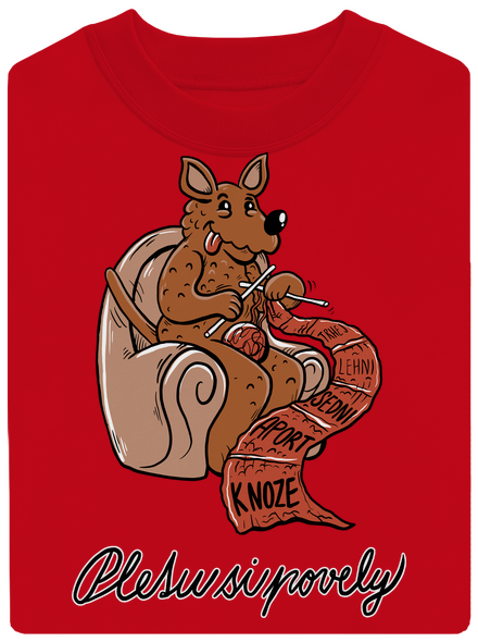 Pletu si povely unisex mikina bez kapuce Red