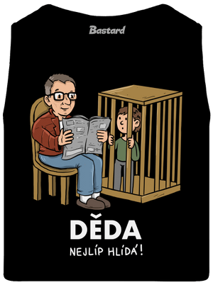 Děda hlídá pánské tílko Black