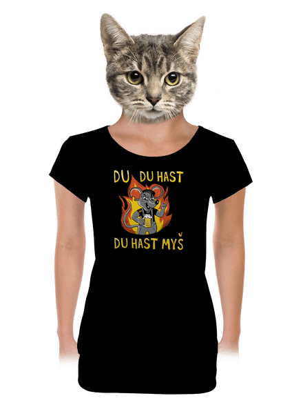 Du hast myš dámské tričko s lemem Black