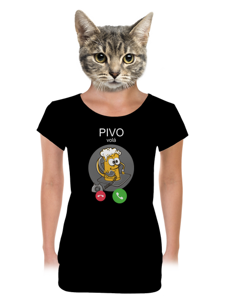 Pivo volá dámské tričko s lemem Black