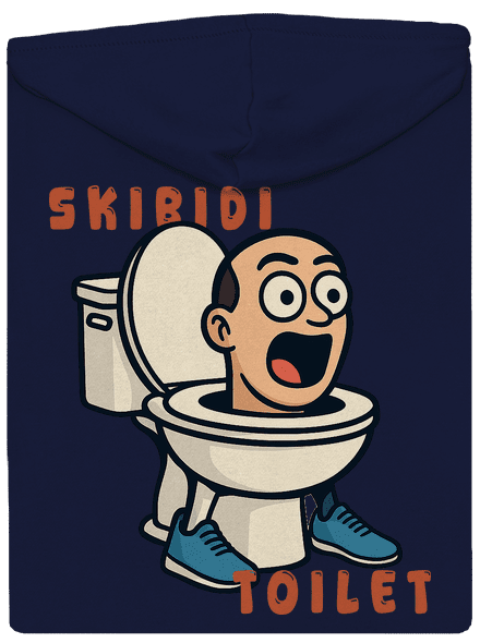 Skibidi Toilet pánská mikina na zip Navy