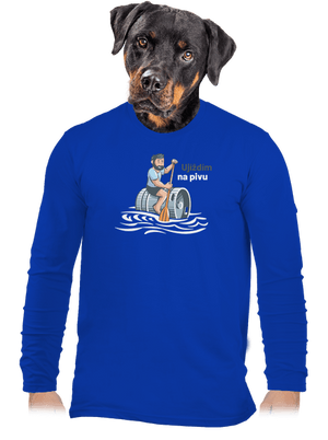 Ujíždím na pivu pánské dlouhý rukáv Royal Blue