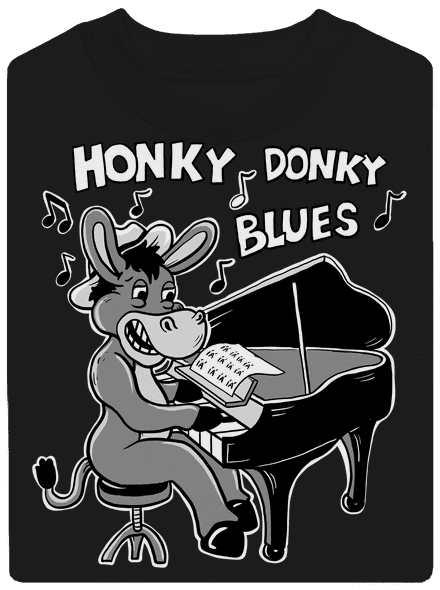 Honky donky blues unisex mikina bez kapuce Black