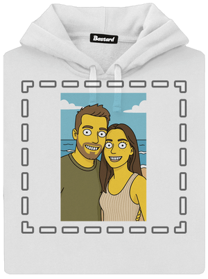 Simpsonovi z vlastní fotky dámská mikina klokanka White