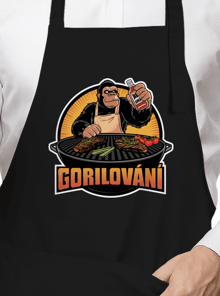 Gorilování zástěra Black
