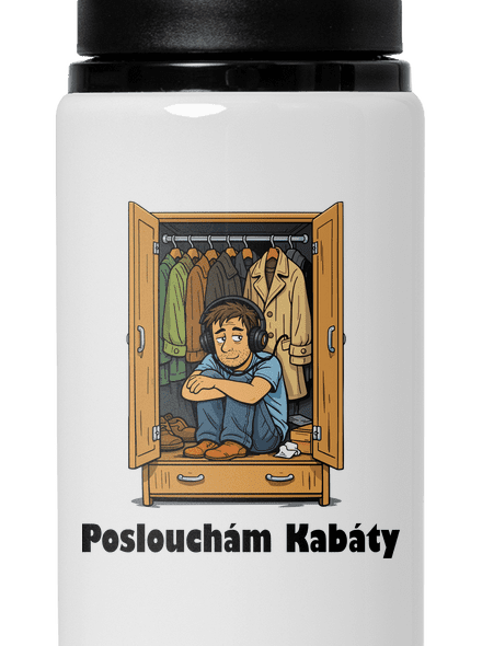 Poslouchám Kabáty lahev na vodu White