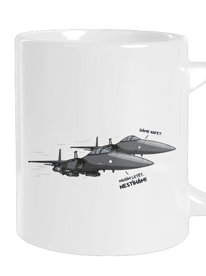 Stíhačka nestíhá velký hrnek White