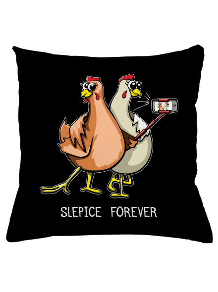 Slepice forever polštář Black
