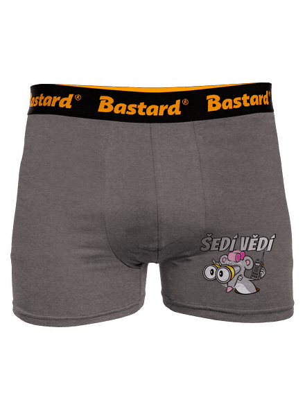 Šedí vědí - myš boxerky Gray Melange