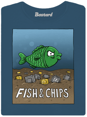 Fish and IT chips dámské tričko premium Petrol Blue