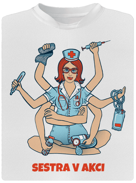 Sestra v akci dětské sportovní tričko White