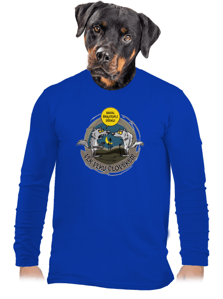Vlk vlku člověkem pánské dlouhý rukáv Royal Blue