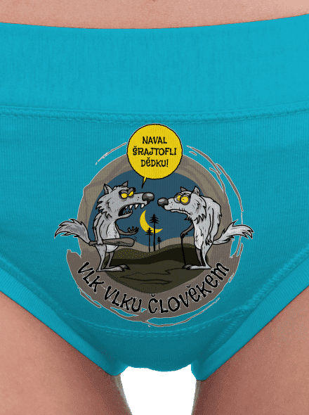 Vlk vlku člověkem dámské kalhotky Turquoise