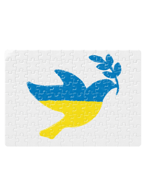 Ukrajina - Holubice obrys puzzle White